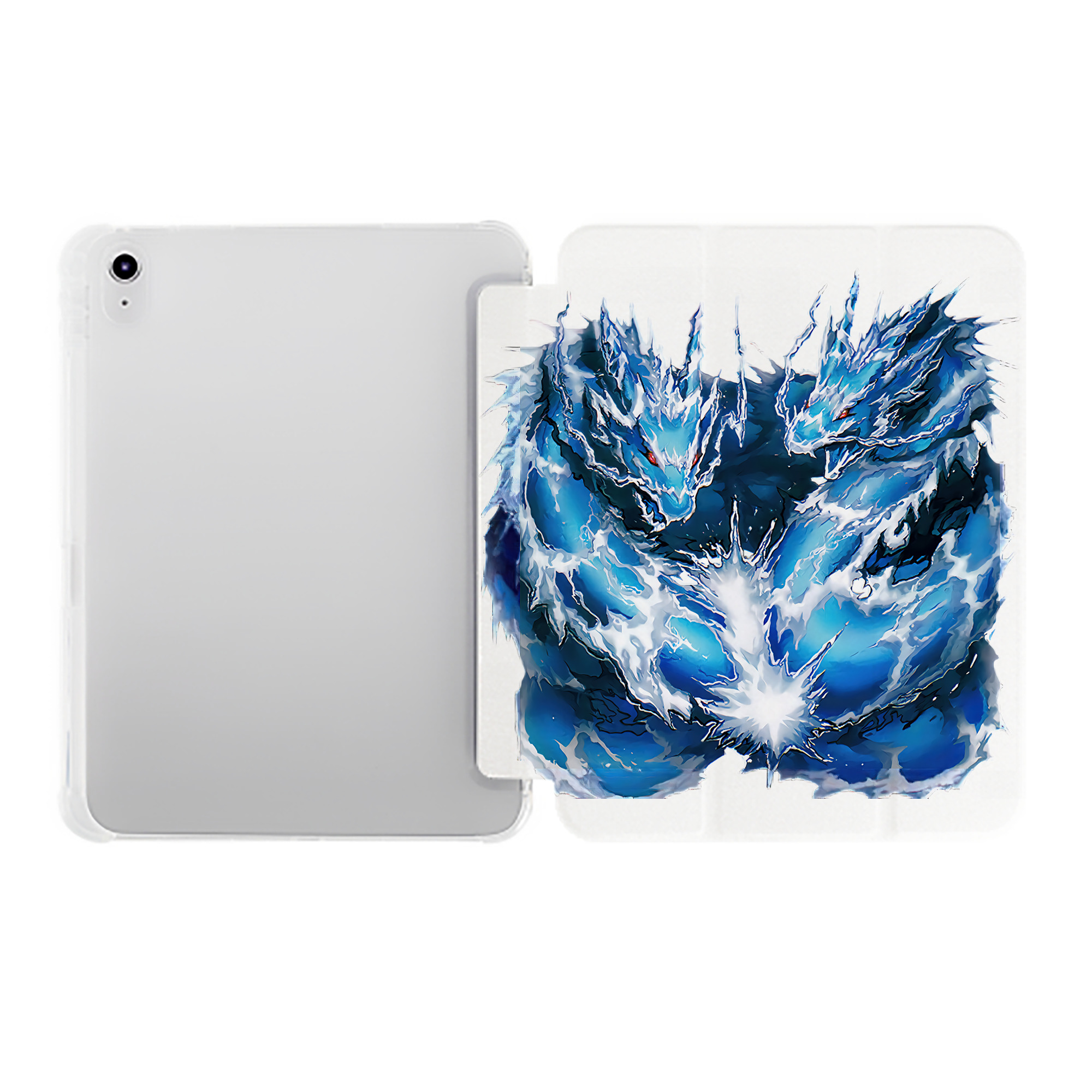 （画像用） 遊☆戯☆王 Yu-Gi-Oh! IPad ケース ペン収納付き 三つ折りスタンド PUレザー×シリコン 対応機種9.5/10.5/10.9インチ